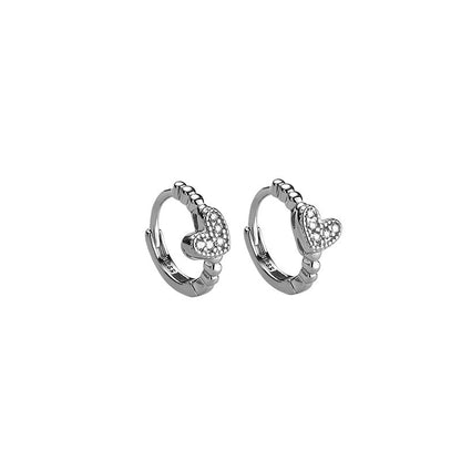 Mini Heart Zircon Earrings