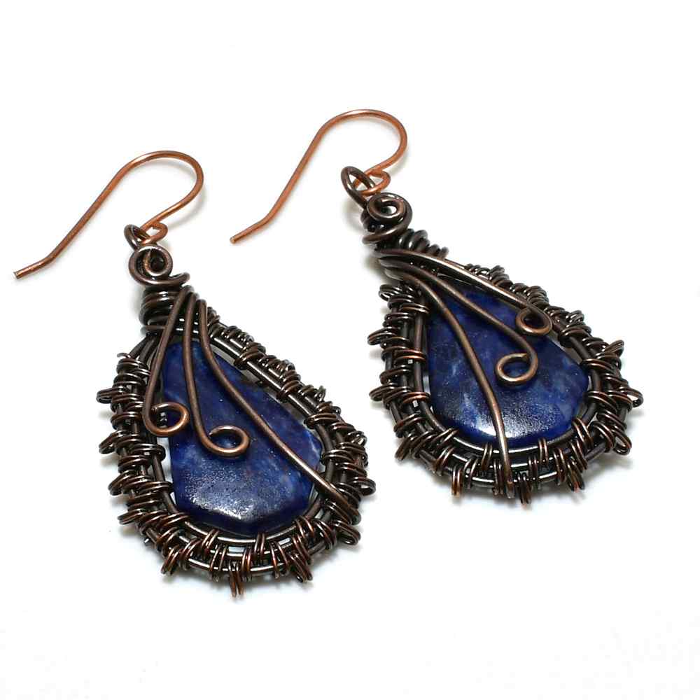 Azure Embrace – Lapis Lazuli & Antique Copper Earrings