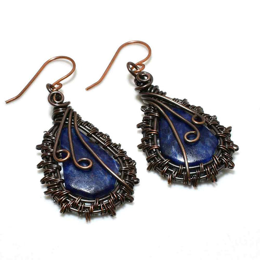 Azure Embrace – Lapis Lazuli & Antique Copper Earrings