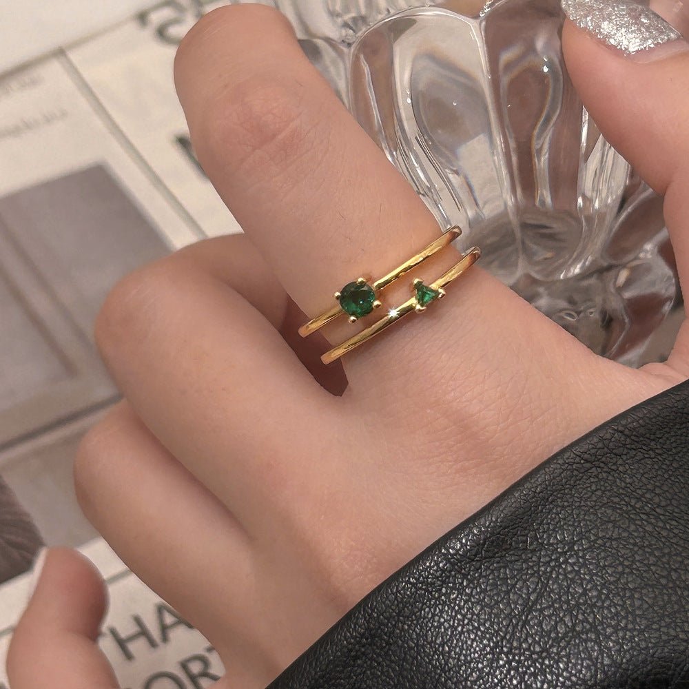 Slytherin Elixir Diamond-Studded Open Ring for Women