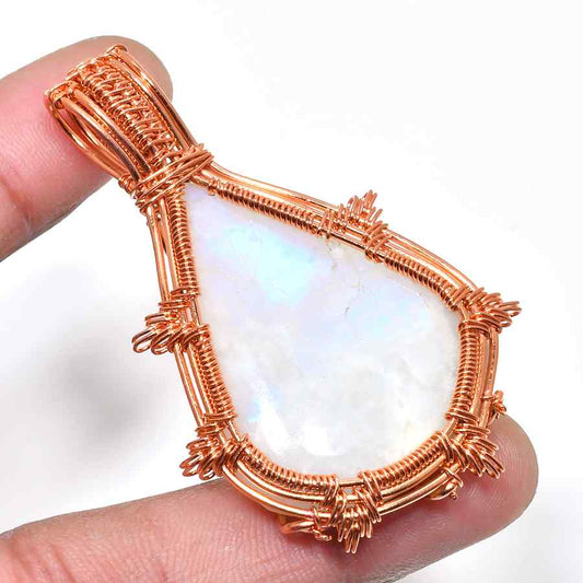 Luna’s Glow – Opal Copper Pendant