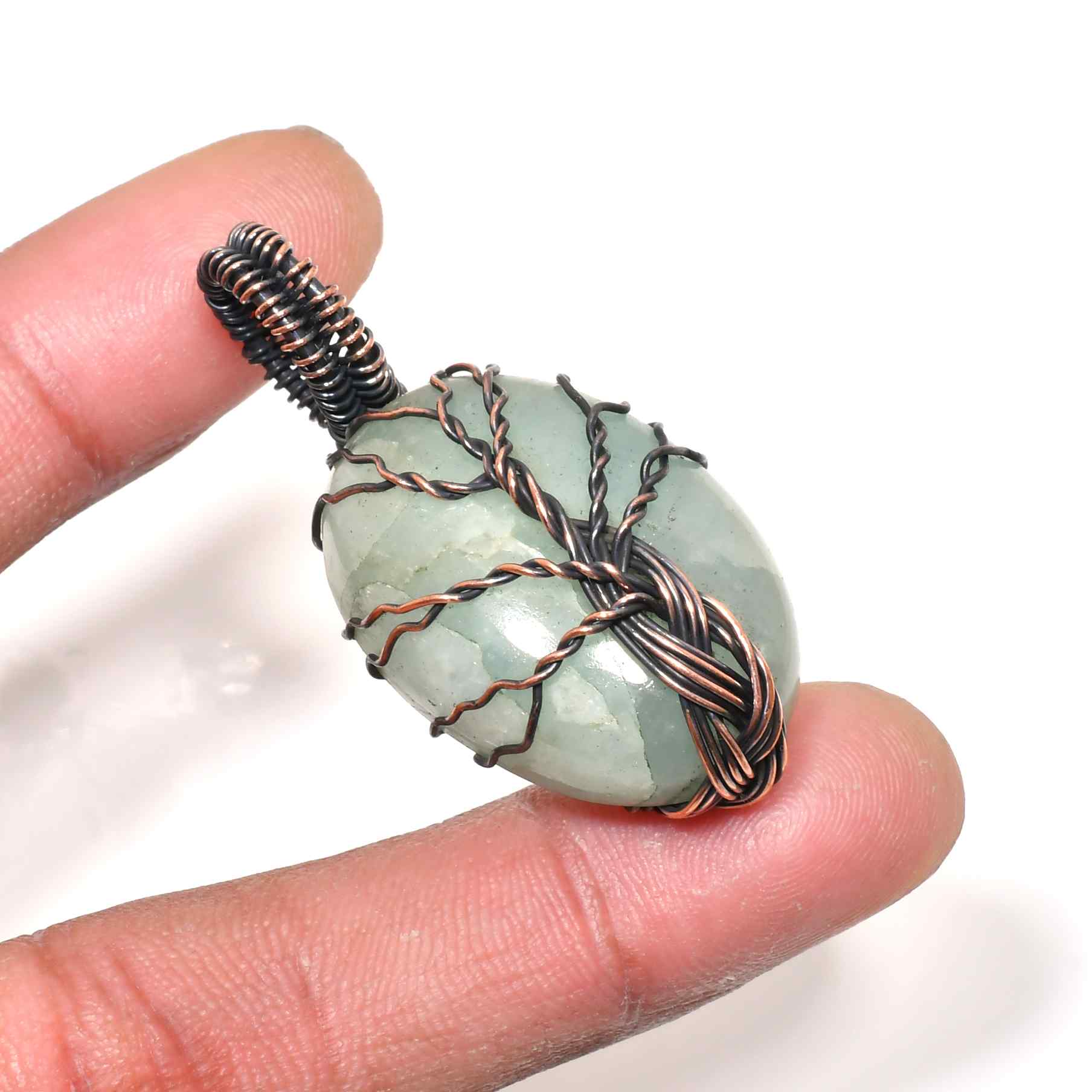 Verdant Whisper – Aventurine Copper Pendant