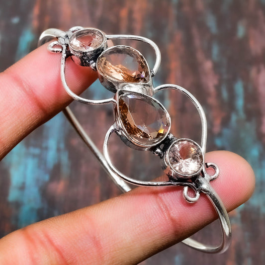 Grounded Grace – Smoky Quartz & Sterling Silver Bracelet