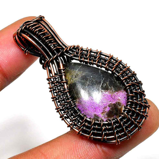 Selene’s Shield – Amethyst Copper Pendant