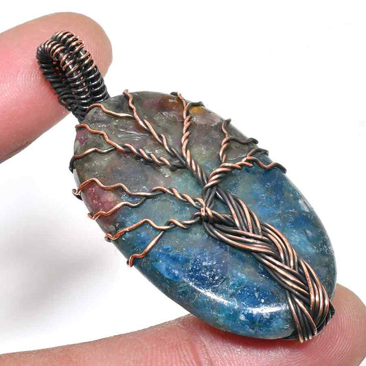 Gaia’s Roots – Tree of Life Copper Gemstone Pendant