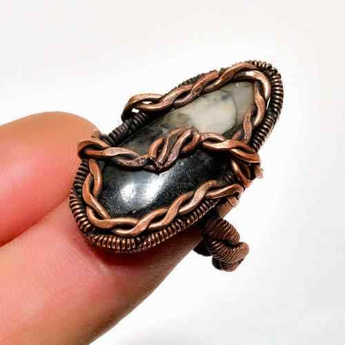 Obsidian Aegis – Oxidized Copper Ring