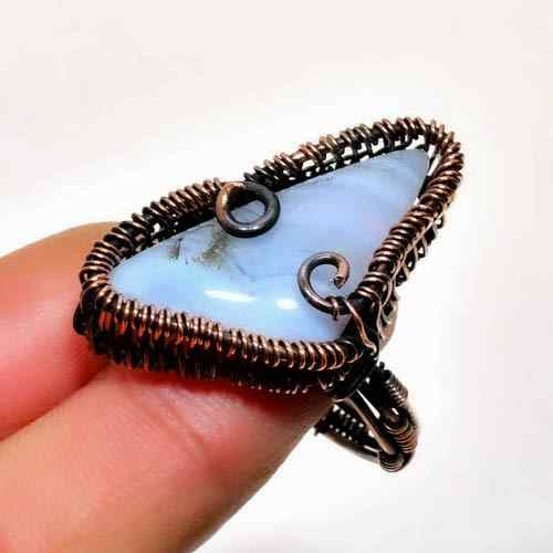 Celestial Serenity – Larimar & Copper Ring