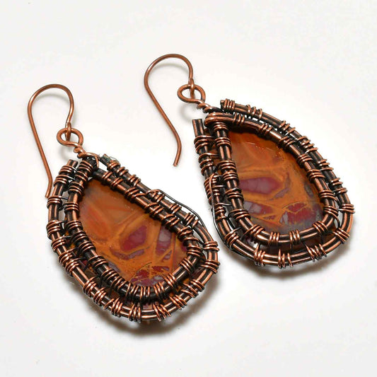 Gaia’s Embrace – Agate & Oxidized Copper Earrings