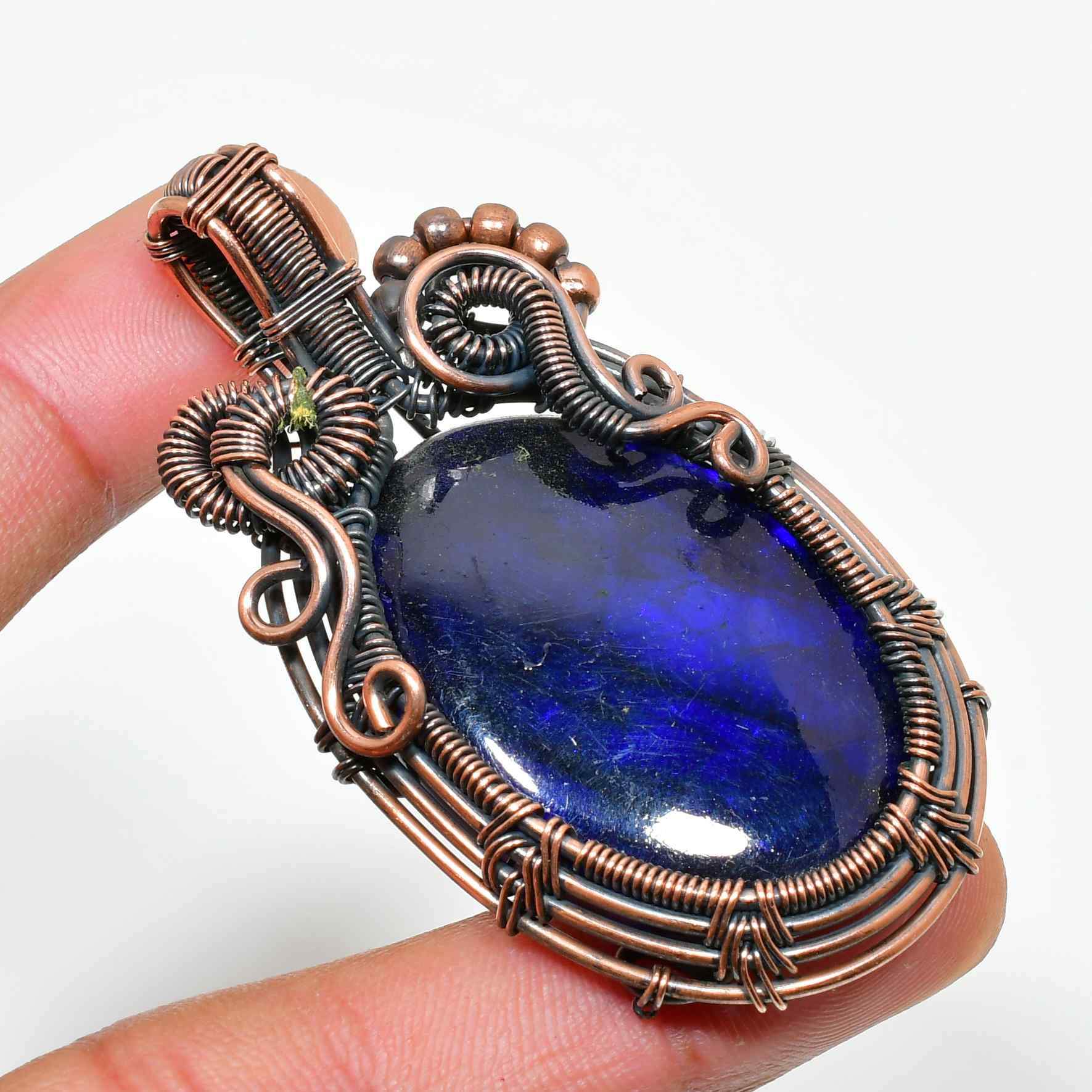 Mystic Azure – Lapis Copper Pendant