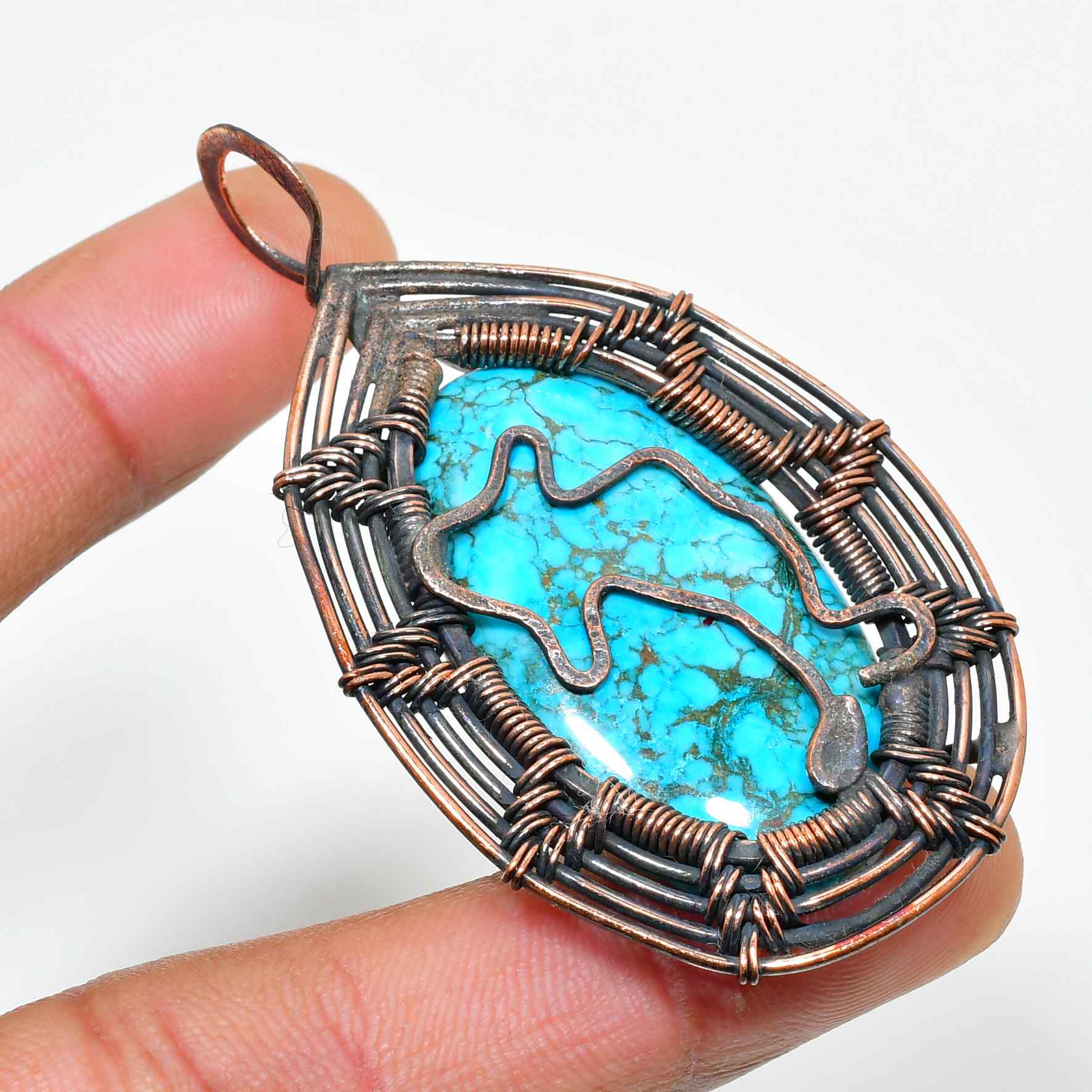 Serene Waters – Turquoise Copper Pendant
