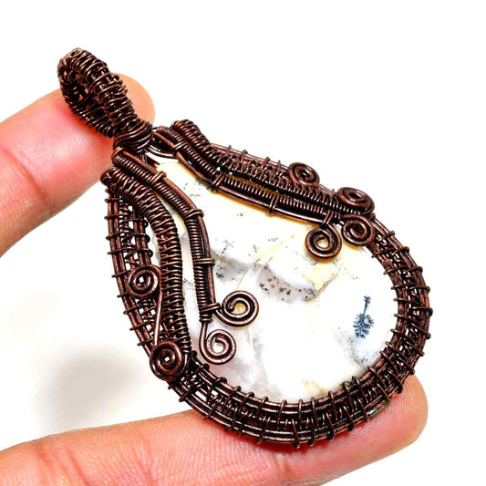 Gaia’s Whisper – Copper Wire-Wrapped Stone Pendant
