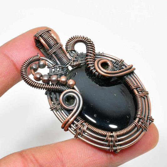 Orion’s Guard – Black Onyx Copper Pendant