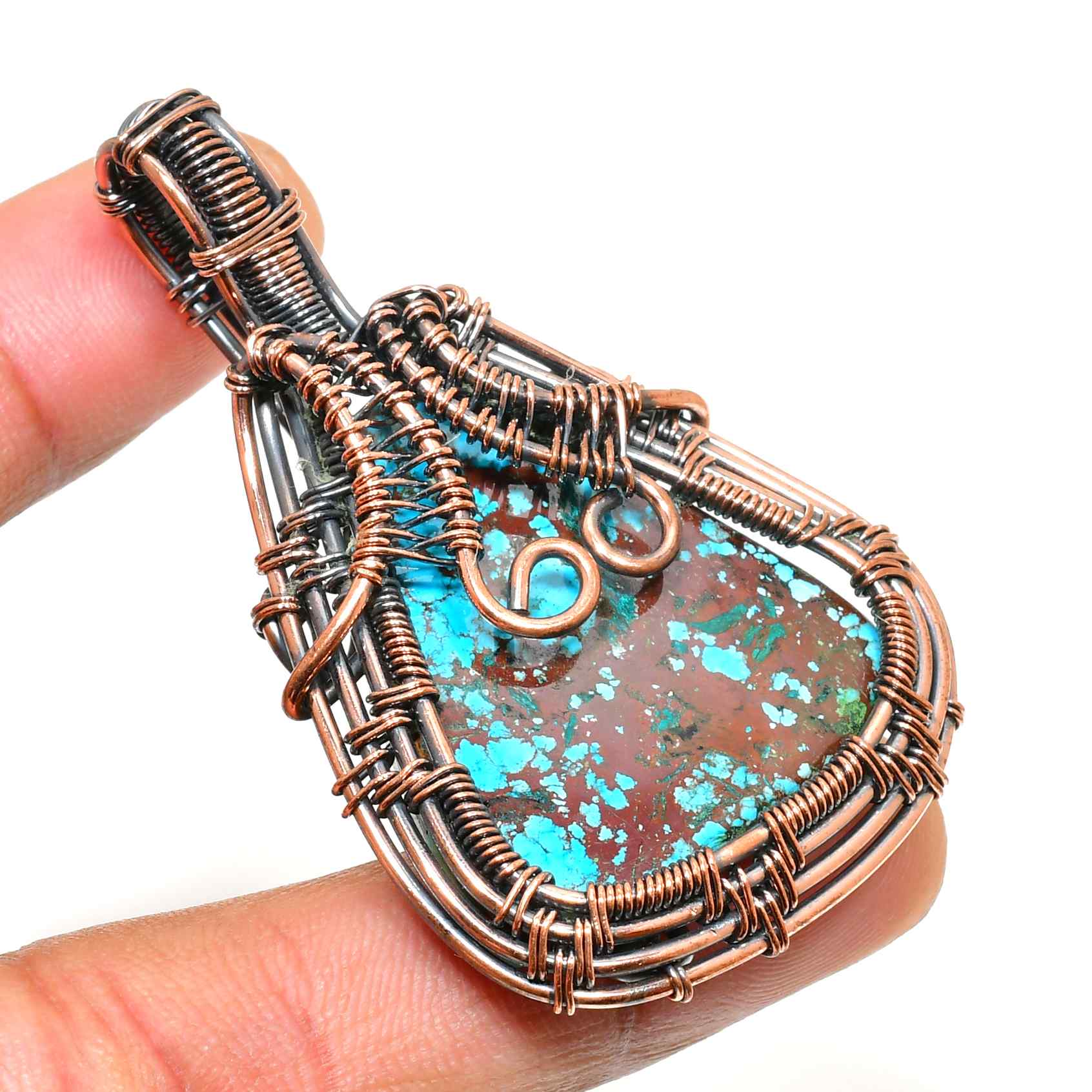 Azura Shield – Turquoise Copper Pendant