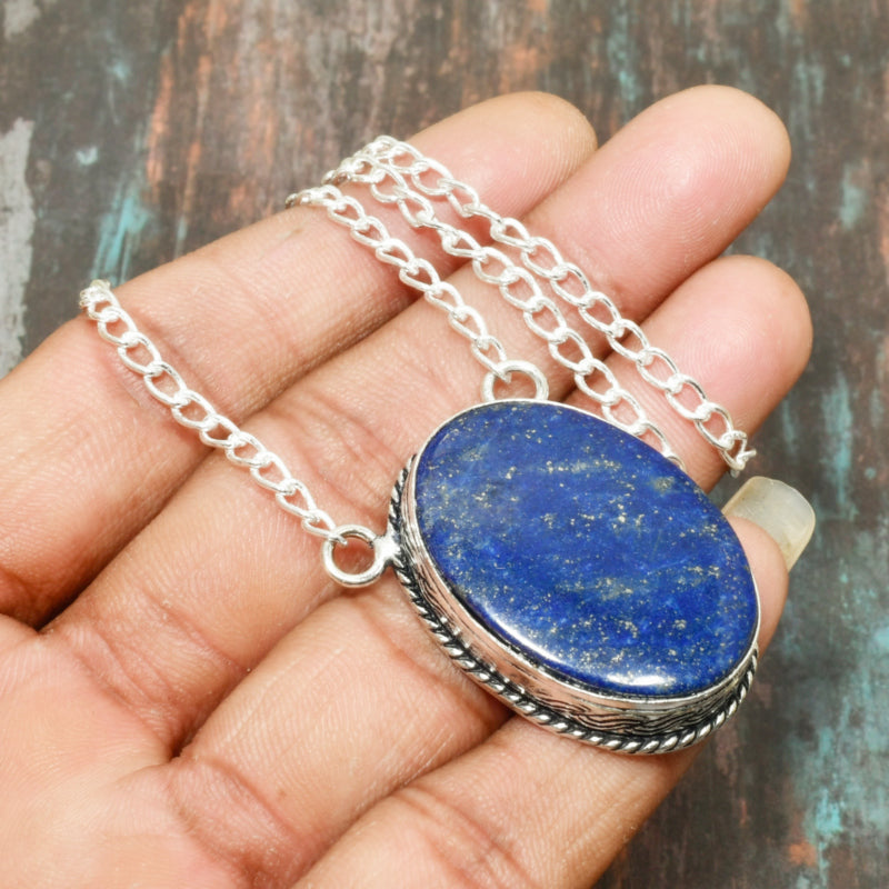 Celestial Clarity – Lapis Lazuli Sterling Silver Pendant