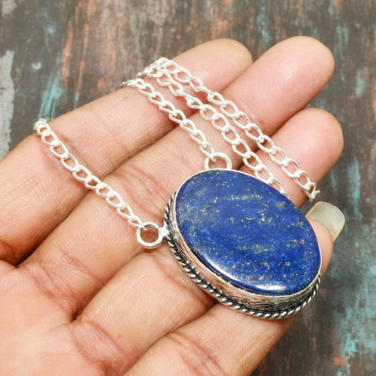 Celestial Clarity – Lapis Lazuli Sterling Silver Pendant