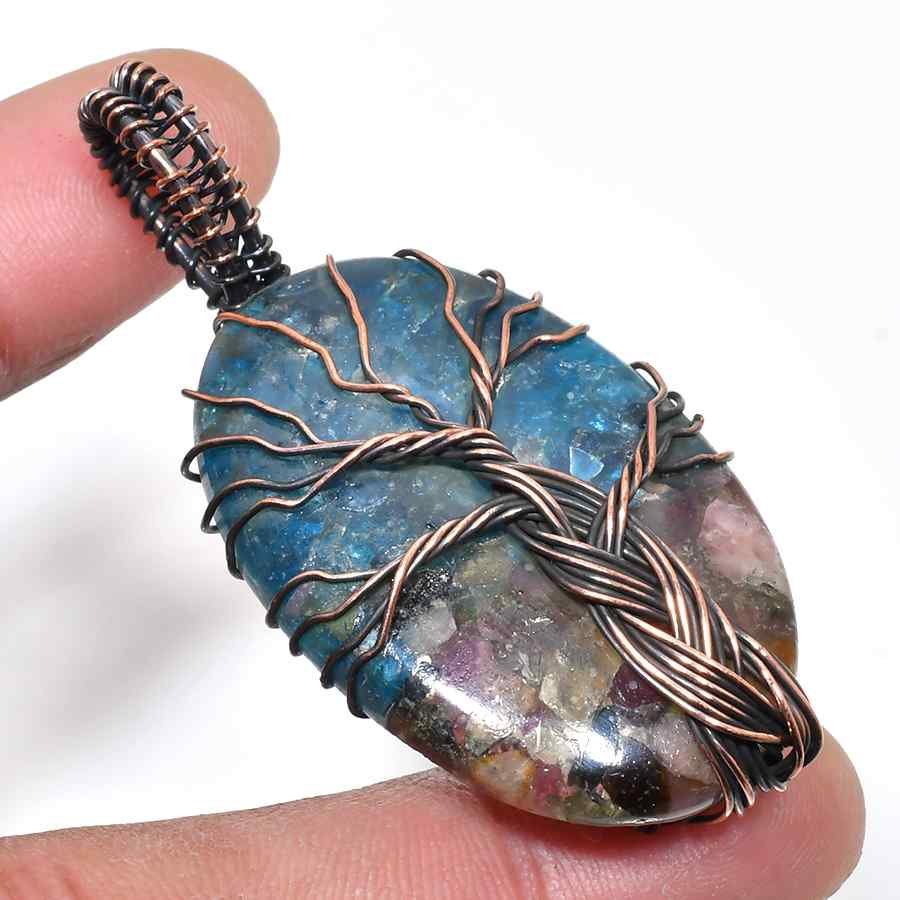 Serenity’s Tree – Natural Gemstone & Copper Pendant