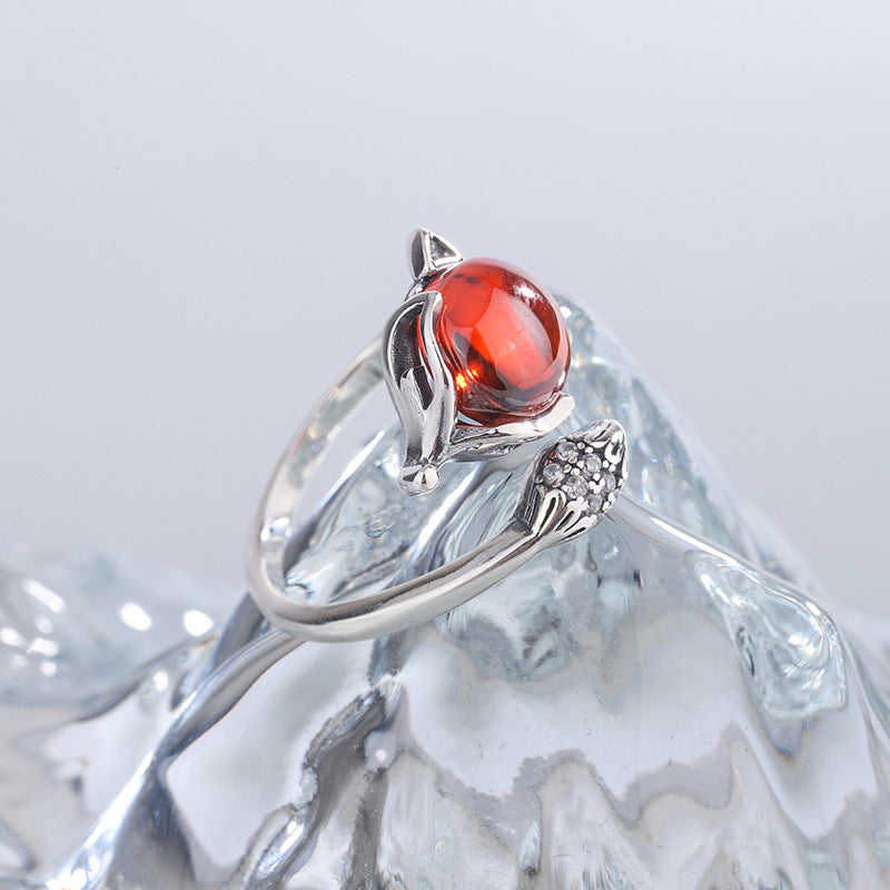 Vintage Fox Ring  - 925 Sterling Silver
