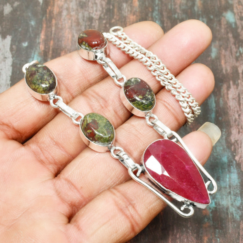 Ruby Essence – Ruby & Garnet Silver Necklace