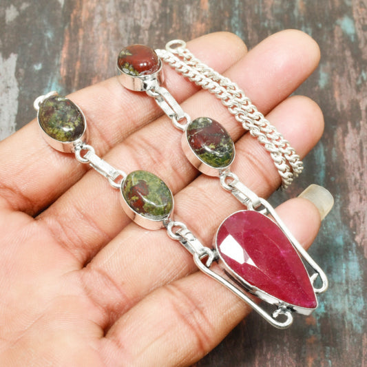 Ruby Essence – Ruby & Garnet Silver Necklace