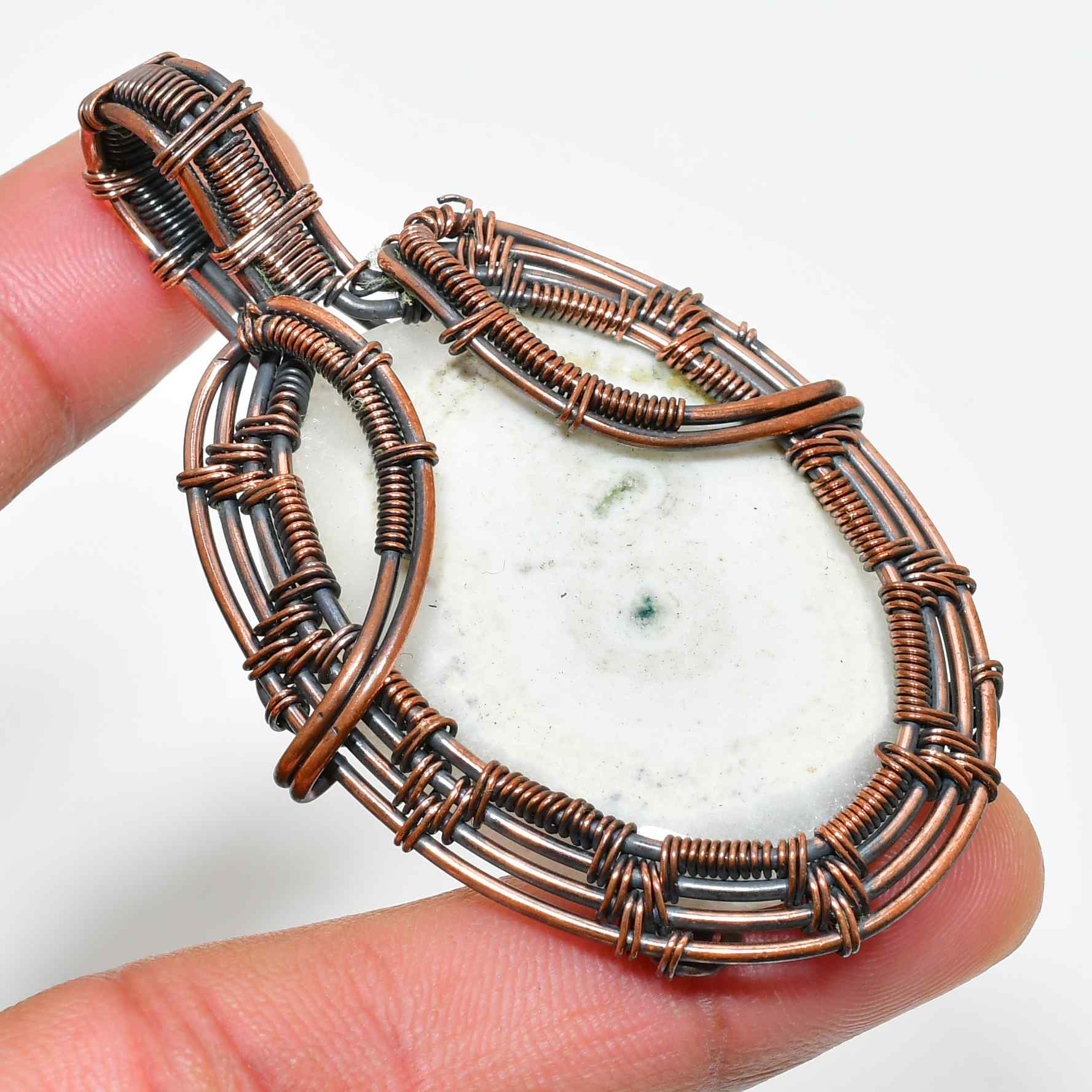 Aurelia’s Harmony – Copper Wrapped Quartz Pendant