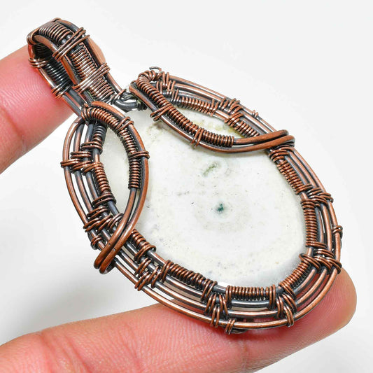 Aurelia’s Harmony – Copper Wrapped Quartz Pendant