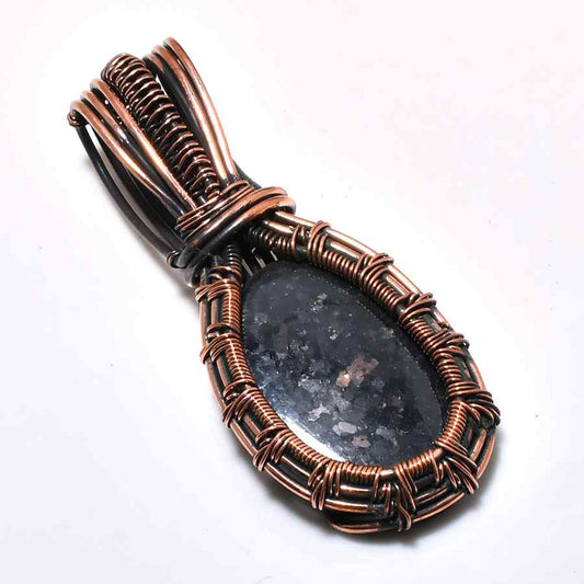 Aurora’s Veil – Oxidized Copper Amethyst Pendant