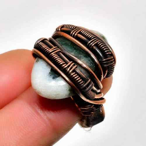 Gaia’s Embrace – Greenstone & Copper Ring
