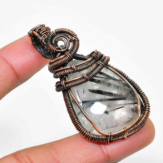 Ember’s Ground – Smoky Quartz Copper Pendant
