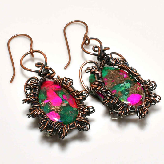 Eternal Muse – Copper & Natural Stone Earrings