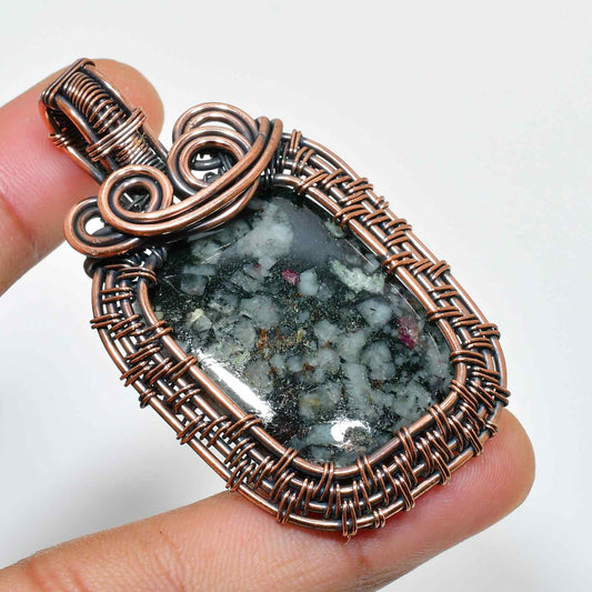 Gaia’s Embrace – Copper-Wrapped Gemstone Pendant
