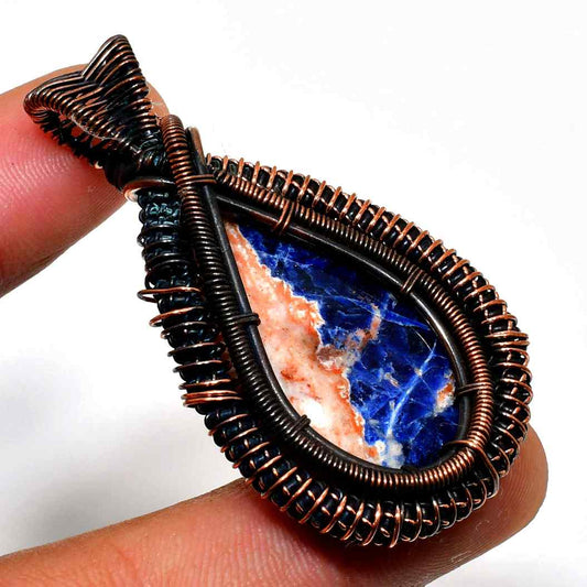Serenity’s Embrace – Sodalite Copper Pendant
