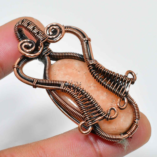 Gaia’s Embrace – Copper-Wrapped Stone Pendant