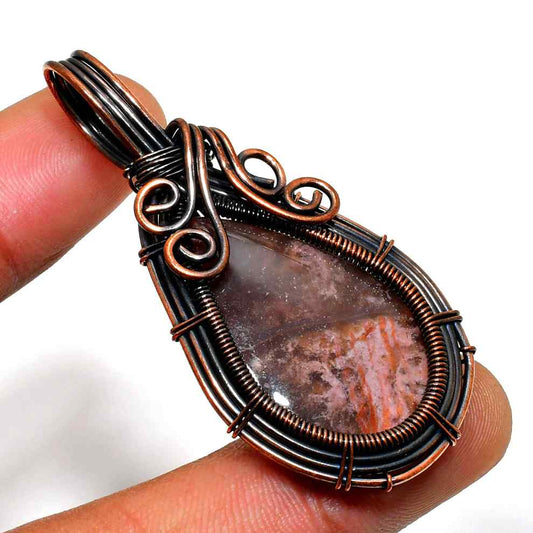 Terra’s Harmony – Oxidized Copper Stone Pendant