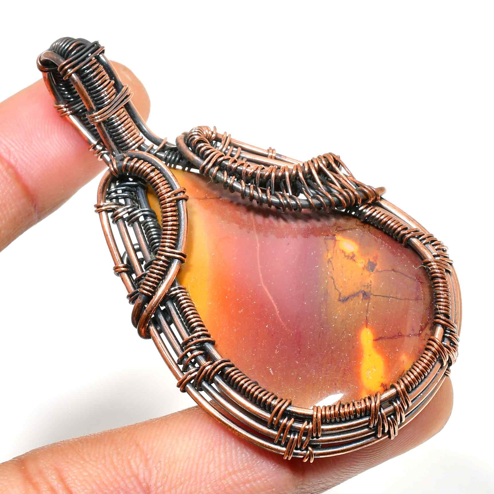 Gaia’s Harmony – Agate Copper Pendant