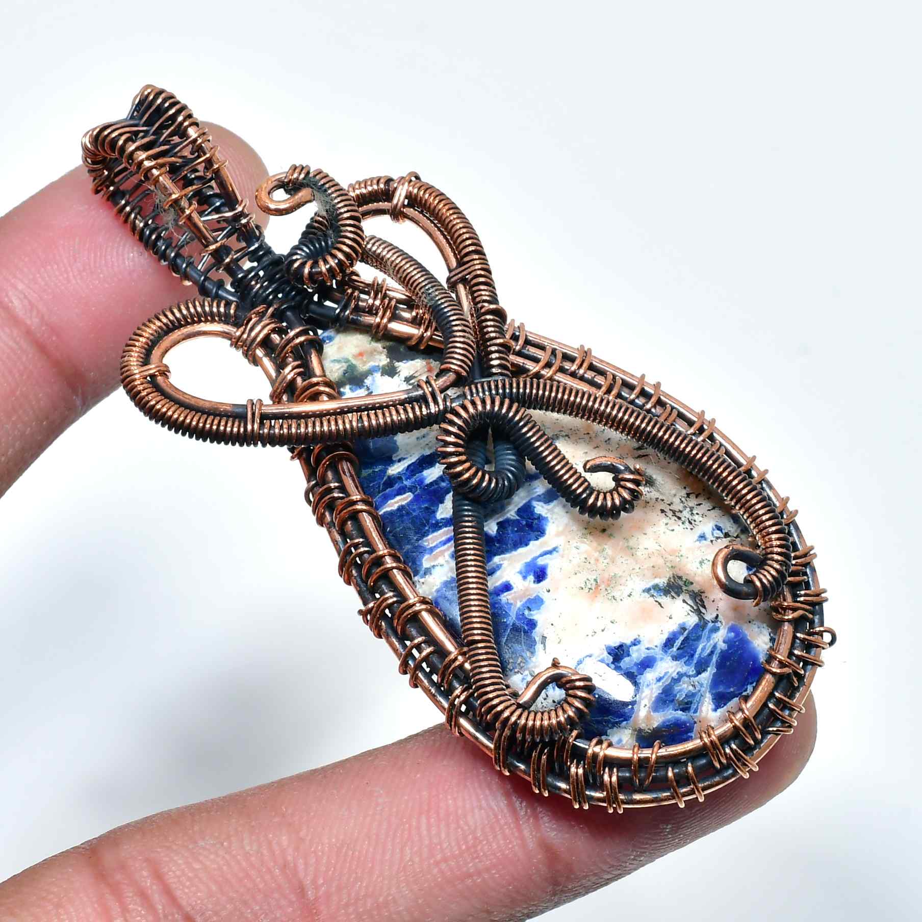 Serenity’s Thread – Hand-Wrapped Gemstone Pendant