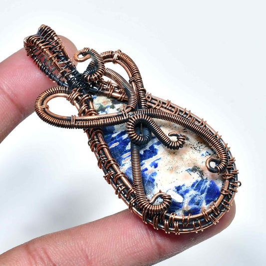 Serenity’s Thread – Hand-Wrapped Gemstone Pendant