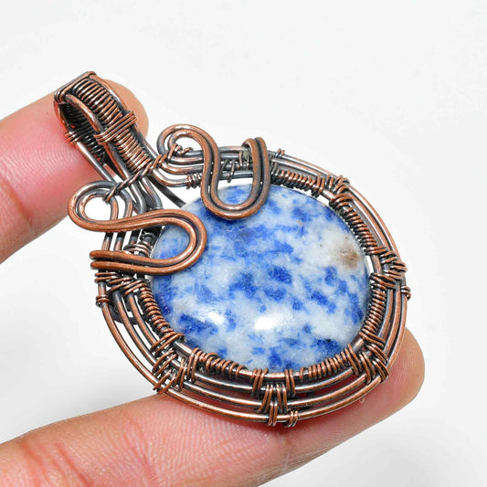 Tranquil Wisdom – Lapis Lazuli Copper Pendant