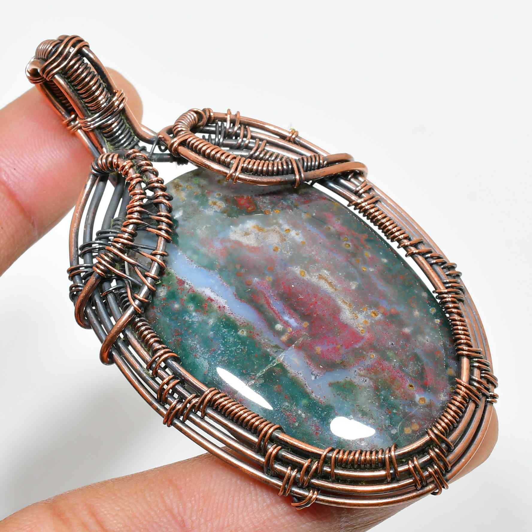 Gaia’s Embrace – Copper Agate Pendant