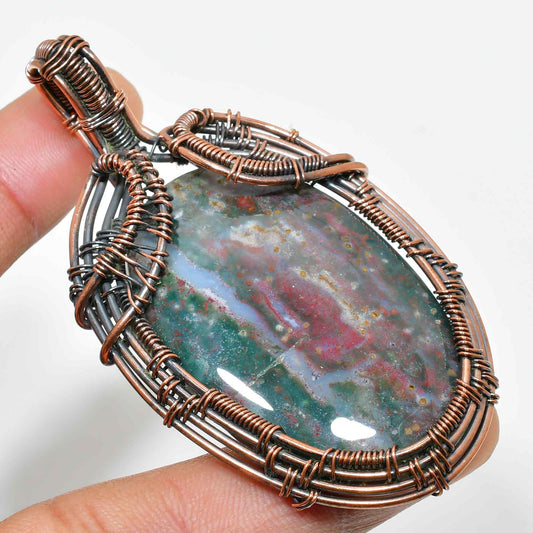 Gaia’s Embrace – Copper Agate Pendant