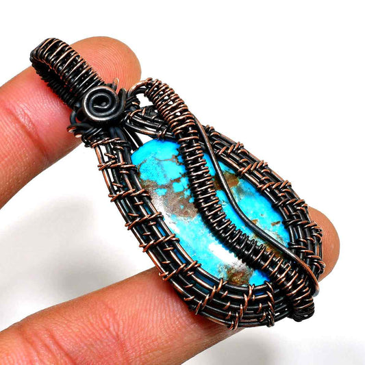 Ocean’s Embrace – Turquoise Copper Pendant