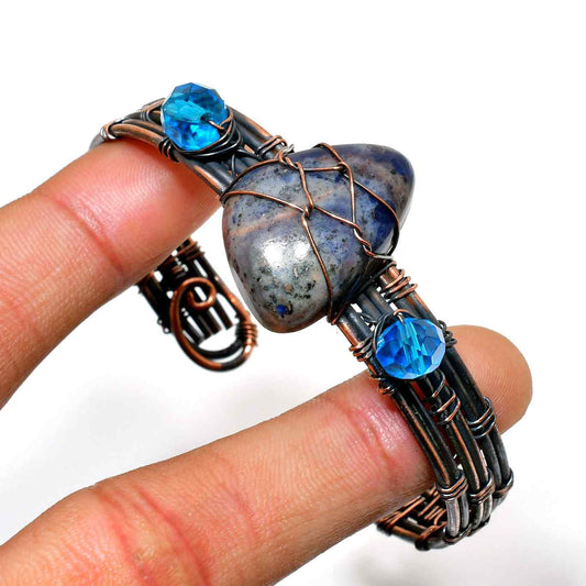 Ocean’s Muse – Sodalite & Crystal Wire Bracelet