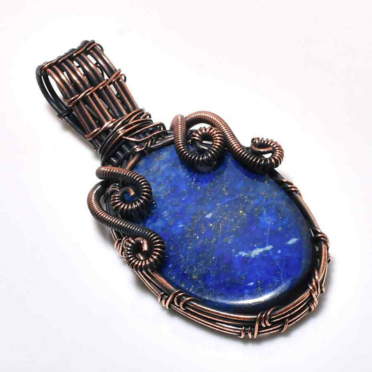 Selene’s Wisdom – Lapis Lazuli Copper Pendant