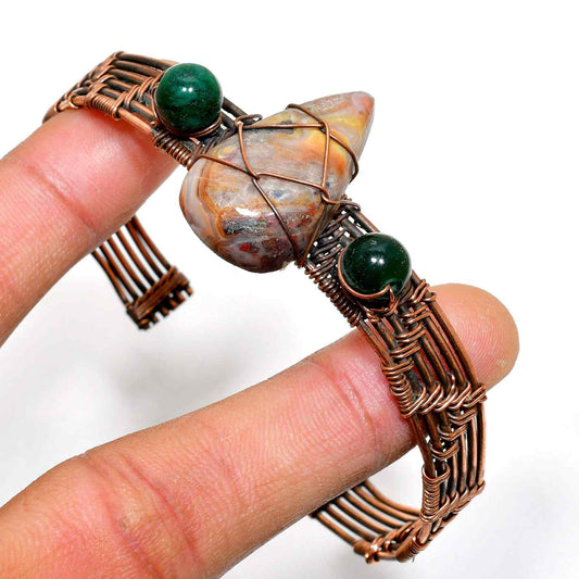 Nature’s Embrace – Agate Copper Bracelet