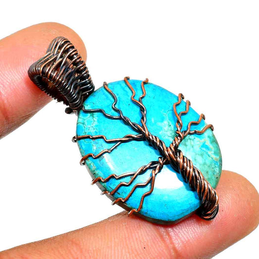 Willow’s Whisper – Turquoise Tree of Life Pendant