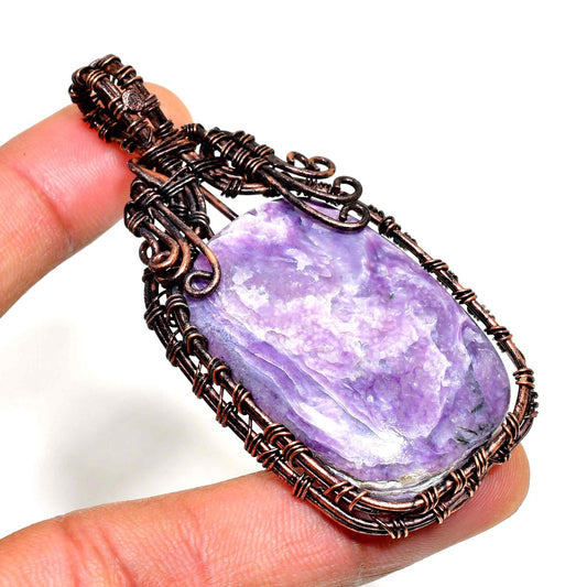 Selene’s Shield – Amethyst Copper Pendant