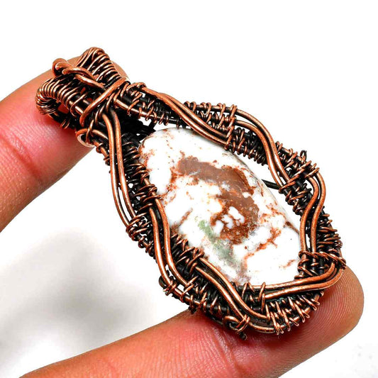 Gaia’s Embrace – Copper-Wrapped Stone Pendant