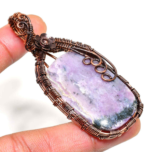 Ezra’s Veil – Handcrafted Amethyst & Oxidized Copper Pendant