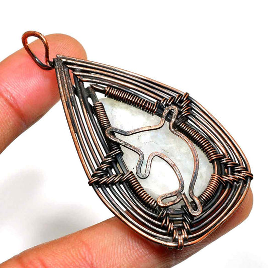 Gaia’s Embrace – Oxidized Copper Stone Pendant