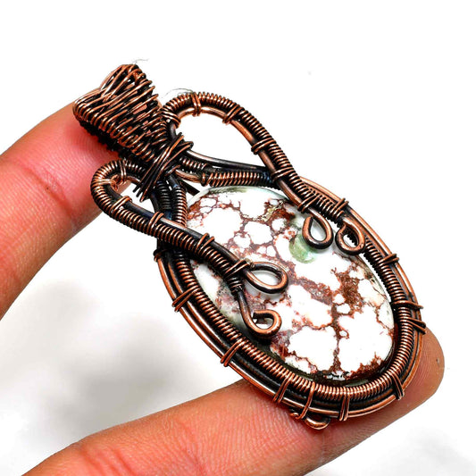 Terra’s Embrace – Handcrafted Jasper Copper Pendant