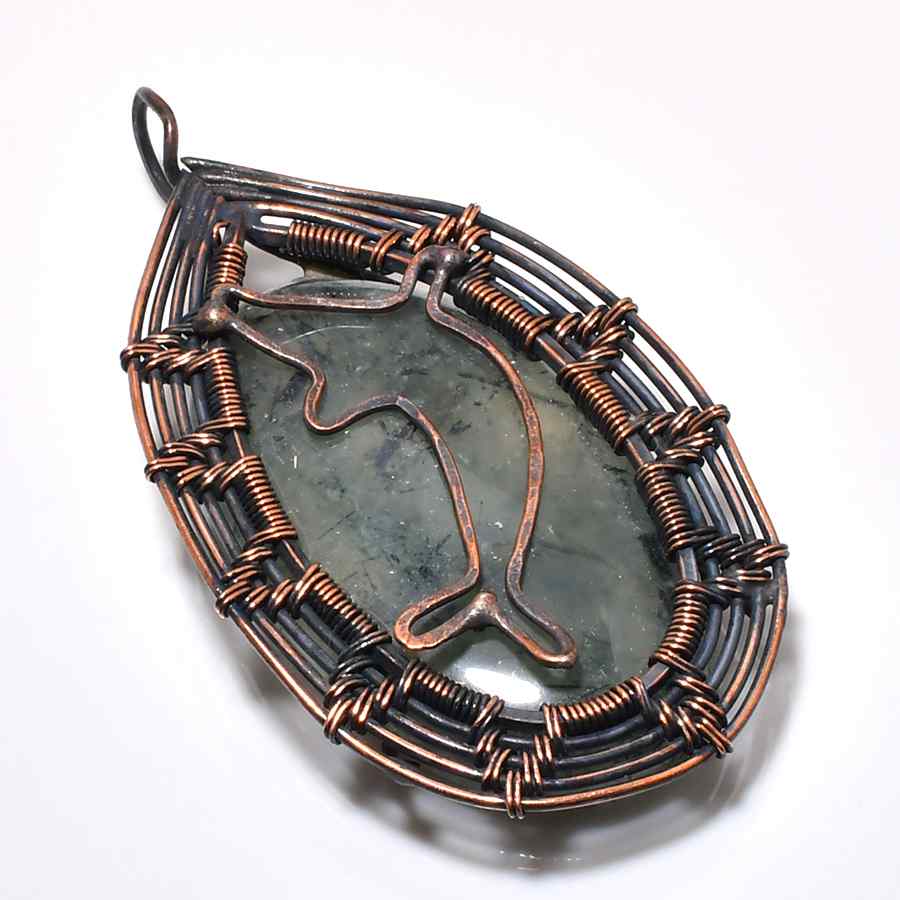 Ezra’s Veil – Labradorite & Oxidized Copper Pendant